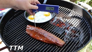 Teriyaki Salmon on the Weber Kettle Grill [upl. by Nyrual906]