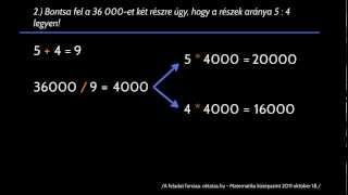 2 feladat  arányok felírása Matek érettségi felkészítő [upl. by Northrup]