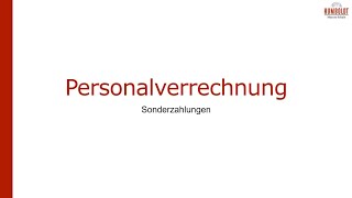 Personalverrechnung  Sonderzahlungen [upl. by Lucchesi]