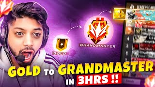 Gold To GrandMaster In 3 Hours Season 38 Rank Pushing Highlights🥵 Free Fire Max [upl. by Nedap351]