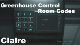 Resident Evil 2 Remake Claire 2nd Run  Greenhouse Control Room Codes [upl. by Cinderella]