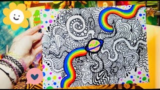 HOW TO DOODLE TRIPPY ART draw with me [upl. by Foster]