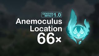 All 66 Anemoculus Location  Genshin Impact UPDATED BEST ROUTE [upl. by Nikal]