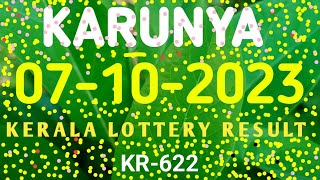 RESULT 07102023 KERALA LOTTERY KARUNYA KR622 [upl. by Annoyek]