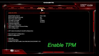 How to Enable TPM for Gigabyte AMD MOBO B450 [upl. by Holcman776]