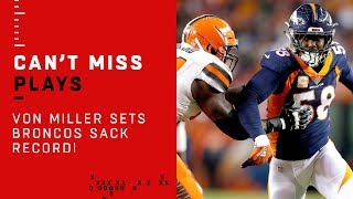 Von Miller Sets Broncos Record for Career Sacks [upl. by Yllas]