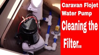 Caravan Flojet Water Pump Cleaning the Filter [upl. by Inahpets417]