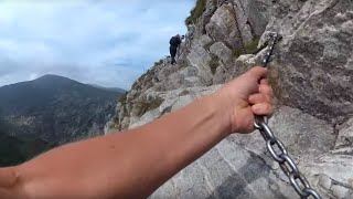 Giewont wejście z gimbalem w ręce Widok w przepaść The view of abyss 4K [upl. by Enyledam870]