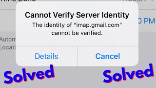 Fix iPhone cannot verify server identity The identity of imapgmailcom cannot be verified ios 14 [upl. by Olgnaed]