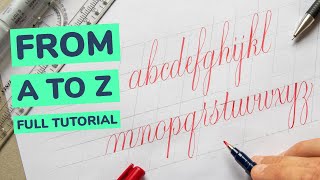 Calligraphy Alphabet For Beginners  a to z With Brush Pen Tutorial [upl. by Pyne793]