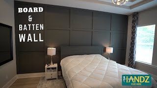 DIY Board and Batten Grid Accent Wall amp Bedroom Makeover on a Budget [upl. by Meador]