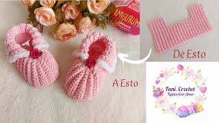 BOTITAS🌸DE BEBE A CROCHET MUY FACIL DE HACER UNA SOLA PIEZA VARIAS TALLAS 🧶PASO A PASO FANICROCHET [upl. by Furiya]