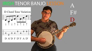 Irish Tenor Banjo Lesson  The Galway Hornpipe  Chord Tone Variations [upl. by Bennir]