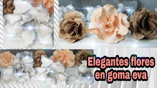 COMO HACER FLORES en goma Eva elegantes y facil flores en foamy [upl. by Nerrat]