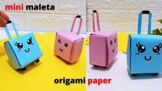 COMO HACER UNA MINI MALETA DE PAPEL  diy origami mini bag [upl. by Coniah435]