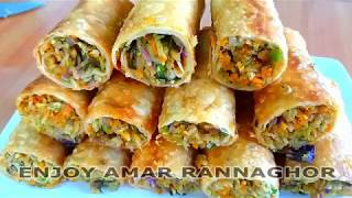 অনেক মজার ভেজিটেবল রোল  Bangladeshi Vegetable Roll Recipe Bangla [upl. by Auohc]