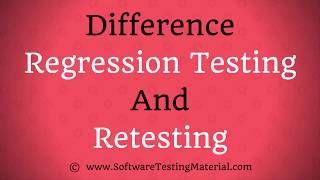 Difference Between Regression Testing And Retesting [upl. by Airal]