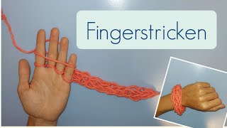 Fingerstricken  Anfang und Ende  Armband selbst machen  Einfach für Anfänger [upl. by Prem]