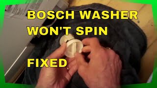 ✨ Bosch Washer  Wont Spin  EASY FIX ✨ [upl. by Siana329]