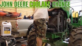 CHANGING THE COOLANT IN THE JOHN DEERE [upl. by Nomolas519]