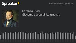 Giacomo Leopardi La ginestra [upl. by Egief]