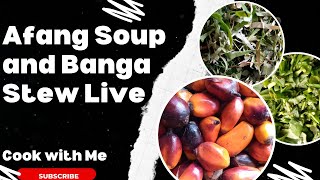 Cooking Nigerian Classics Afang Soup and Banga Stew Live [upl. by Lonni]