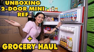 Fujidenzo 2Door Mini Refrigerator 35 cu ft UNBOXING  GROCERY HAUL  Best Personal Ref REVIEW [upl. by Einaffit514]