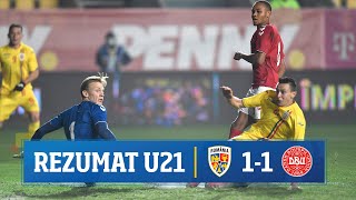 U21  Rezumatul calificării la EURO 2021 România  Danemarca 11 [upl. by Adest]