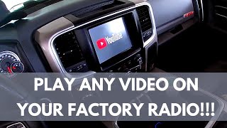 DISPLAY VIDEO ON FACTORY RADIO DodgeRamChrysler 84 Uconnect [upl. by Rusticus]