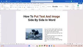 How To Put Text And Image Side By Side In Word [upl. by Vatsug]