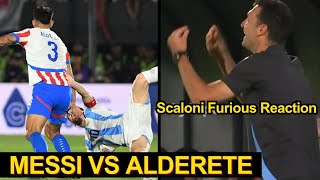 Scaloni Furious Reaction After MESSI Received Dangerous Tackle From Paraguays Player  Messi News [upl. by Maccarthy]