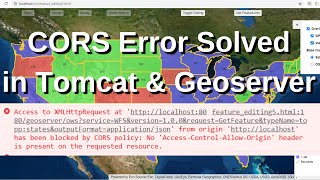 How to Enable CORS in Geoserver and Tomcat CORS Error Solution [upl. by Luing]