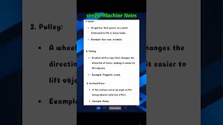 Simple Machine Notes  quick revision shortvideo simplemachine shots [upl. by Frankel]