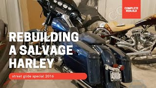 Rebuilding A Salvage HarleyDavidson Street Glide Special 2016 From Copart [upl. by Ynetruoc]