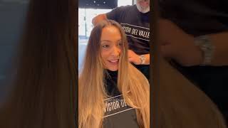 Transformación de RUBIA a MORENA😘peluquera cortedecabello moda rubiopeinado [upl. by Rosecan]