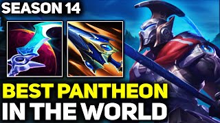 RANK 1 BEST PANTHEON IN SEASON 14  AMAZING GAMEPLAY  League of Legends [upl. by Ayocal]