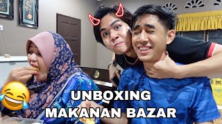 FIRST TIME KE BAZAR RAMADAN UNBOXING MAKANAN BAZAR 😂 [upl. by Sweyn]