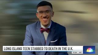 Long Island teen studying in UK stabbed to death by roommate Police  NBC New York [upl. by Esinrahc]