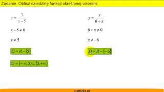 Dziedzina funkcji ze wzoru  Zadanie  Matfiz24pl [upl. by Lowis]