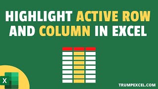 Highlight Active Row and Column in Excel Based on Cell Selection [upl. by Noirda]