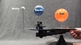 Phases of moon explained using an orrery [upl. by Kcirrek]