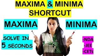 MAXIMA AND MINIMA SHORTCUTTRICK FOR NDAJEECETsCOMEDKSOLUTION IN 5 SECONDS [upl. by Volotta190]