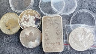 Silver bars and coins A collectors treasure [upl. by Ahsiyn]