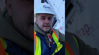 Tyvek House Wrap Installation Tip 🏘️ construction dupont buildingservices buildingenvelope [upl. by Ymmak]