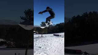 Couple jump tricks on Valhalla Trollhaugen snowboarding bigair shorts [upl. by Olotrab]