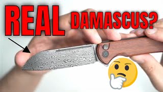 Civivi Chevalier Review and Demonstration Damascus Steel Folding Knife [upl. by Demakis]