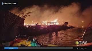 Winds Fuel Massive Fire On Fire Island [upl. by Mercedes]