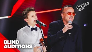 Francesco e il suo violino conquistano Gigi D’Alessio  The Voice Kids 3 Blind Auditions [upl. by Salli417]