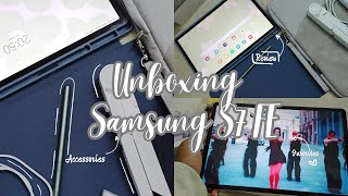 Unboxing Samsung Galaxy Tab S7 FE ☆Mystic green 128gb  Accessories amp Review ☆ Aesthetic Unboxing 📦 [upl. by Werdn]