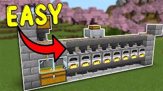 The EASIEST SUPER SMELTER In Minecraft Bedrock 121 [upl. by Enelhtak798]